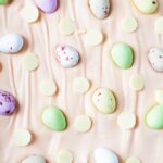 White Chocolate Easter Bark - A white chocolate layer topped with pink white chocolate, and studded with Cadbury Mini Eggs and white chocolate chips!