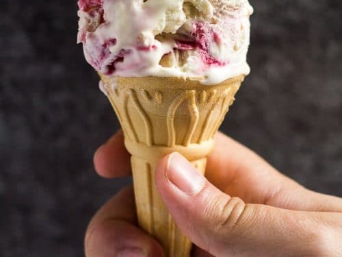 No-Churn Raspberry Ripple Ice Cream - Simply Bake