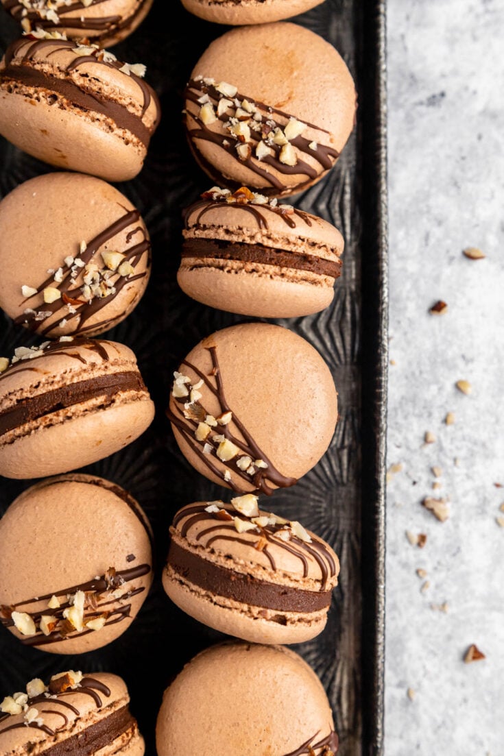 Chocolate Hazelnut Macarons - Simply Bake