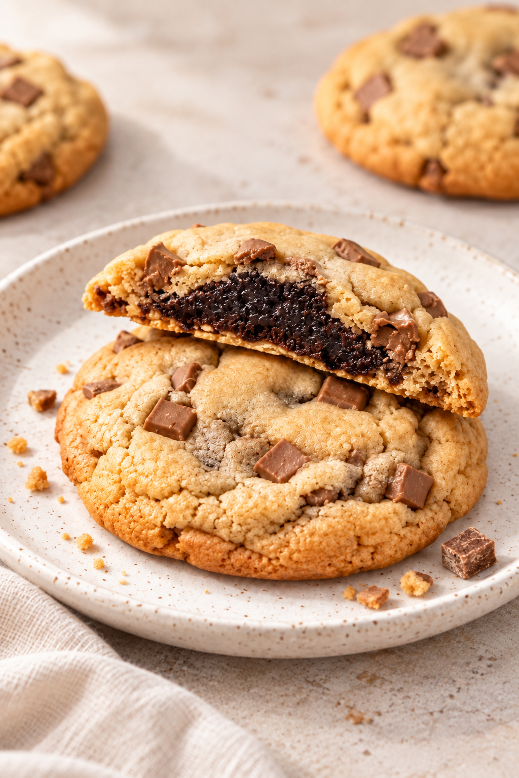 Brownie Stuffed Chocolate Chip Cookies